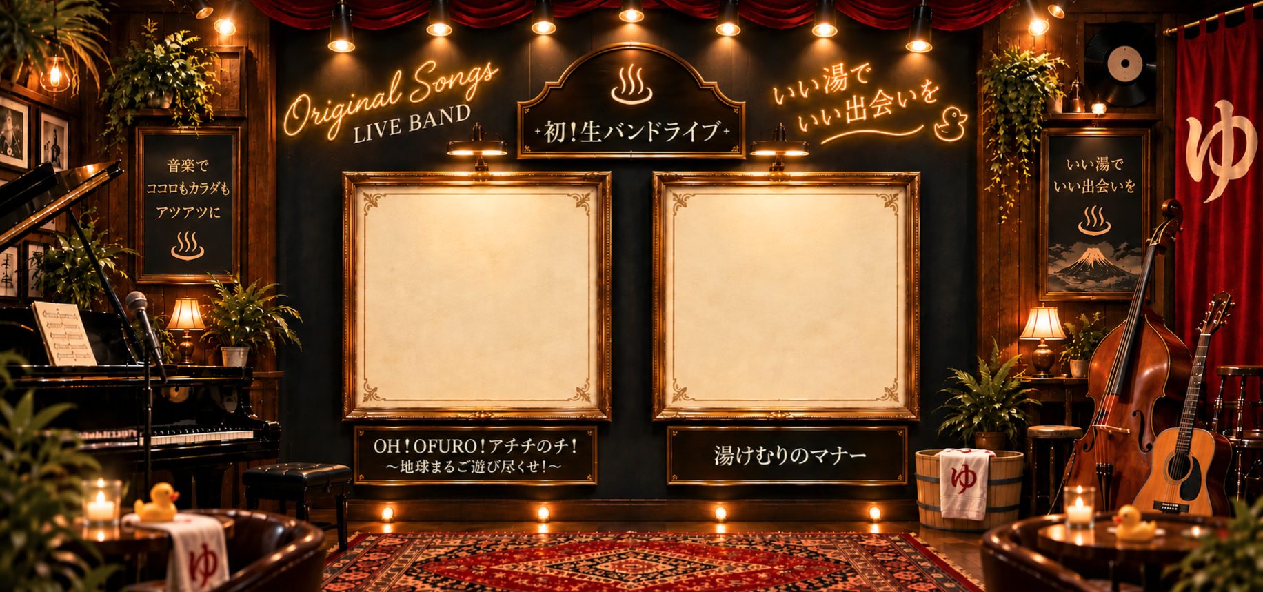 初！生バンドライブ｜Original Songs LIVE BAND｜OH！OFURO！アチチのチ！〜地球まるごと遊び尽くせ！〜／湯けむりのマナー